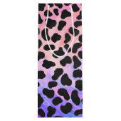 Sac Cadeau Pour Bouteille Impression noire et rose dalmate (Dos)