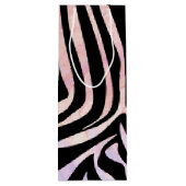 Sac Cadeau Pour Bouteille Impression noire et rose Zebra (Dos)