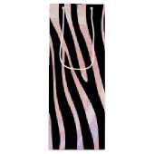 Sac Cadeau Pour Bouteille Impression noire et rose Zebra (Devant)