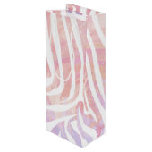 Sac Cadeau Pour Bouteille Impression rose et blanc Zebra (Dos Angle)