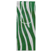 Sac Cadeau Pour Bouteille Impression verte et blanche Zebra (Devant)