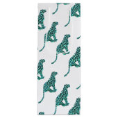 Sac Cadeau Pour Bouteille Imprimé léopard noir et sarcelle (Devant)