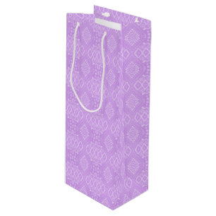 SAC CADEAU POUR BOUTEILLE INTRIQUER LES MOTIFS PASTEL PURPLE