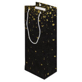 Sac Cadeau Pour Bouteille Invitations pour mariages | Monogramme Gold Confet (Dos Angle)