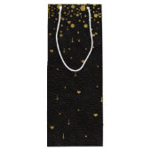 Sac Cadeau Pour Bouteille Invitations pour mariages | Monogramme Gold Confet (Dos)