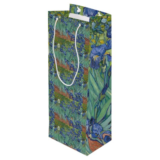 Sac Cadeau Pour Bouteille Irises Blue Green Jaune Van Gogh (Dos Angle)