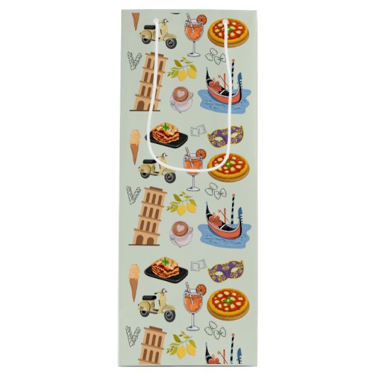 Sac Cadeau Pour Bouteille Italie Vacances parfaites (Devant)