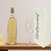 Sac Cadeau Pour Bouteille Ivory Stylized Script Wedding Bridesmaid
