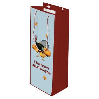 Sac Cadeau Pour Bouteille J'ai des inquiétudes à propos de Thanksgiving Funn