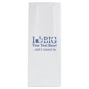 Sac Cadeau Pour Bouteille J'aime Big Personnaliser avec votre texte facileme