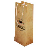 Sac Cadeau Pour Bouteille Jalon antique 30e anniversaire (Dos Angle)