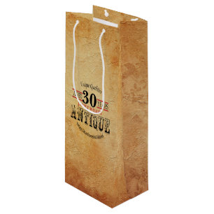 Sac Cadeau Pour Bouteille Jalon antique 30e anniversaire