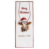 Sac Cadeau Pour Bouteille Jersey Cow "Moory Christmas" (Dos)