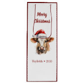 Sac Cadeau Pour Bouteille Jersey Cow "Moory Christmas" (Devant)