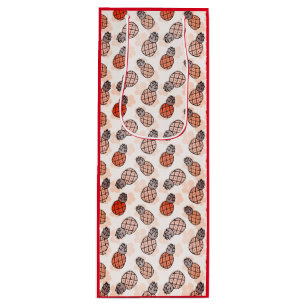 Sac Cadeau Pour Bouteille Joli ananas avec Arrière - plan rouge