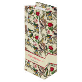 Sac Cadeau Pour Bouteille Joli Chintzy Victorian Scrapbook Bird Design (Dos Angle)
