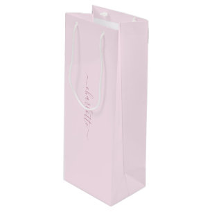 Sac Cadeau Pour Bouteille Joli rose et blanc doux