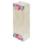 Sac Cadeau Pour Bouteille Jolie Rose rose et Peony à la frontière Cheval! (Dos Angle)