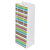 SAC CADEAU POUR BOUTEILLE JOLIE STRIPES (Devant Angle)