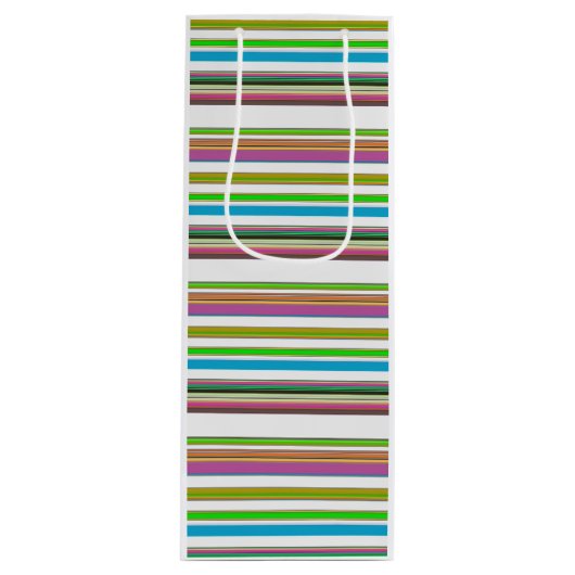 SAC CADEAU POUR BOUTEILLE JOLIE STRIPES (Devant)