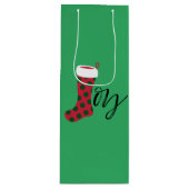 Sac Cadeau Pour Bouteille Joy Stocking (Devant)