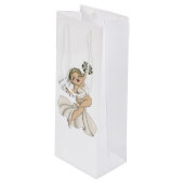 Sac Cadeau Pour Bouteille Joyeuse mariée 02 (Devant Angle)