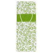 Sac Cadeau Pour Bouteille Joyeux 50e anniversaire Numéro Motif Vert/Blanc (Dos)
