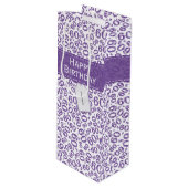Sac Cadeau Pour Bouteille Joyeux 60e anniversaire Numéro Motif violet/blanc (Devant Angle)