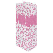 Sac Cadeau Pour Bouteille Joyeux 80e anniversaire Motif de numéro rose et bl (Dos Angle)