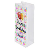 Sac Cadeau Pour Bouteille Joyeux anniversaire (Devant Angle)