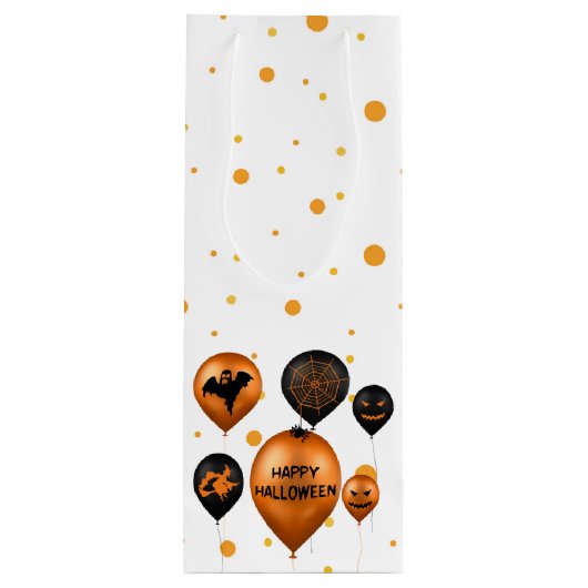Sac Cadeau Pour Bouteille Joyeux Ballons du parti Halloween (Dos)