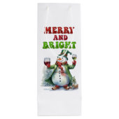 Sac Cadeau Pour Bouteille Joyeux bonhomme de neige (Dos)