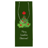 Sac Cadeau Pour Bouteille Joyeux drapeau canadien feuille d'érable Noël (Dos)