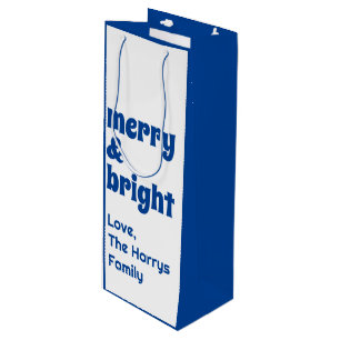 Sac Cadeau Pour Bouteille Joyeux et lumineux minimaliste de Noël Famille Noi