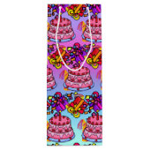 Sac Cadeau Pour Bouteille Joyeux gâteau d'anniversaire : fête du vin (Dos)