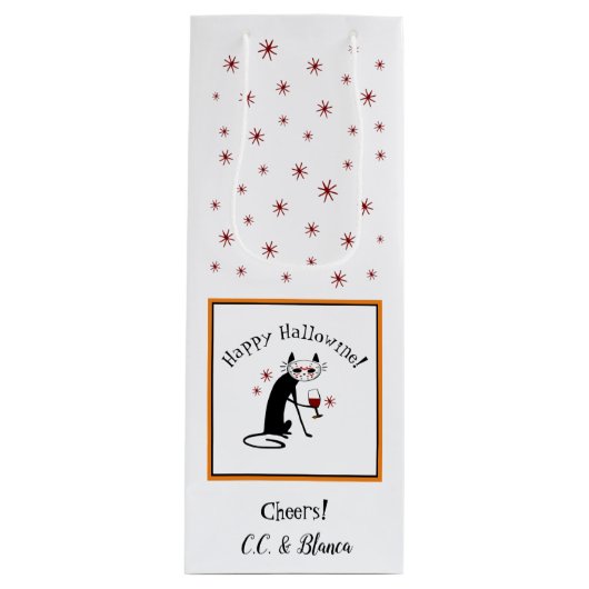 Sac Cadeau Pour Bouteille Joyeux Hallowine ! Halloween Punny (Devant)