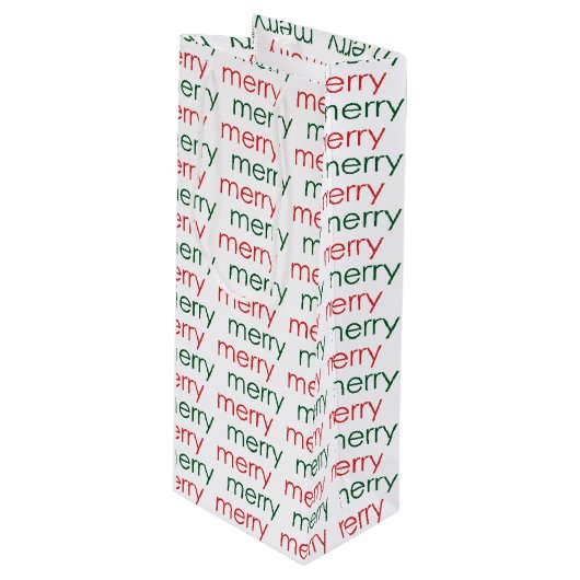 Sac Cadeau Pour Bouteille Joyeux Joyeux (Devant Angle)