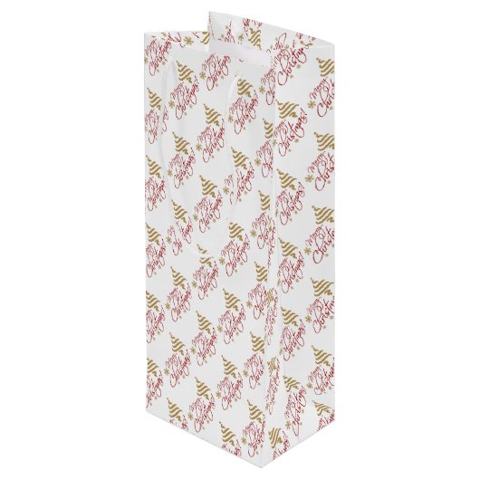 Sac Cadeau Pour Bouteille Joyeux Noël (Dos Angle)