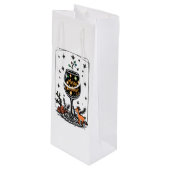 Sac Cadeau Pour Bouteille Joyeux Noël dans un verre de vin (Devant Angle)