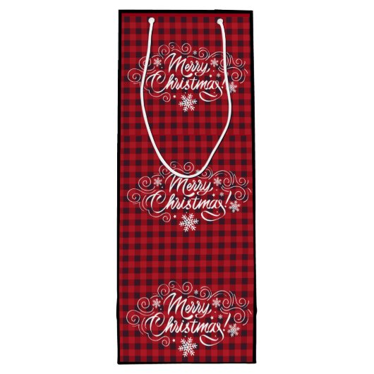 Sac Cadeau Pour Bouteille Joyeux Noël Snowflake Wreath Wreath Wine Bag fourr (Dos)