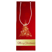 Sac Cadeau Pour Bouteille Joyeux sapin de Noël éclatant (Dos)