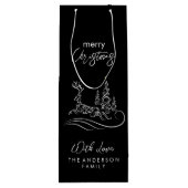 Sac Cadeau Pour Bouteille Joyeux sapin de Noël et renne (Dos)