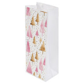 Sac Cadeau Pour Bouteille Joyeux sapin rose or Noël (Dos Angle)