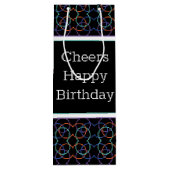 Sac Cadeau Pour Bouteille Joyeux thème d'anniversaire (Dos)