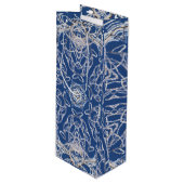 Sac Cadeau Pour Bouteille Kaleidoscope Bleu clair, Blanc, Étoile simple (Devant Angle)