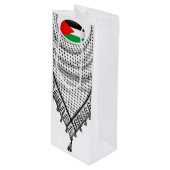 Sac Cadeau Pour Bouteille Keffiyeh Écharpe palestinienne tissu traditionnel (Devant Angle)