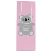 Sac Cadeau Pour Bouteille Koala Baby shower fille (Devant)