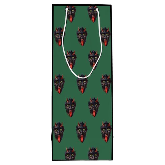 Sac Cadeau Pour Bouteille Krampus vert (Dos)