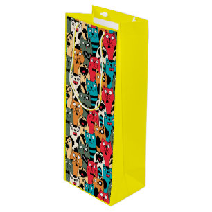Sac Cadeau Pour Bouteille La Crowd of cats