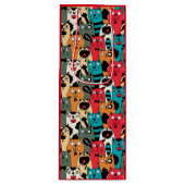 Sac Cadeau Pour Bouteille La foule de chats (Devant)